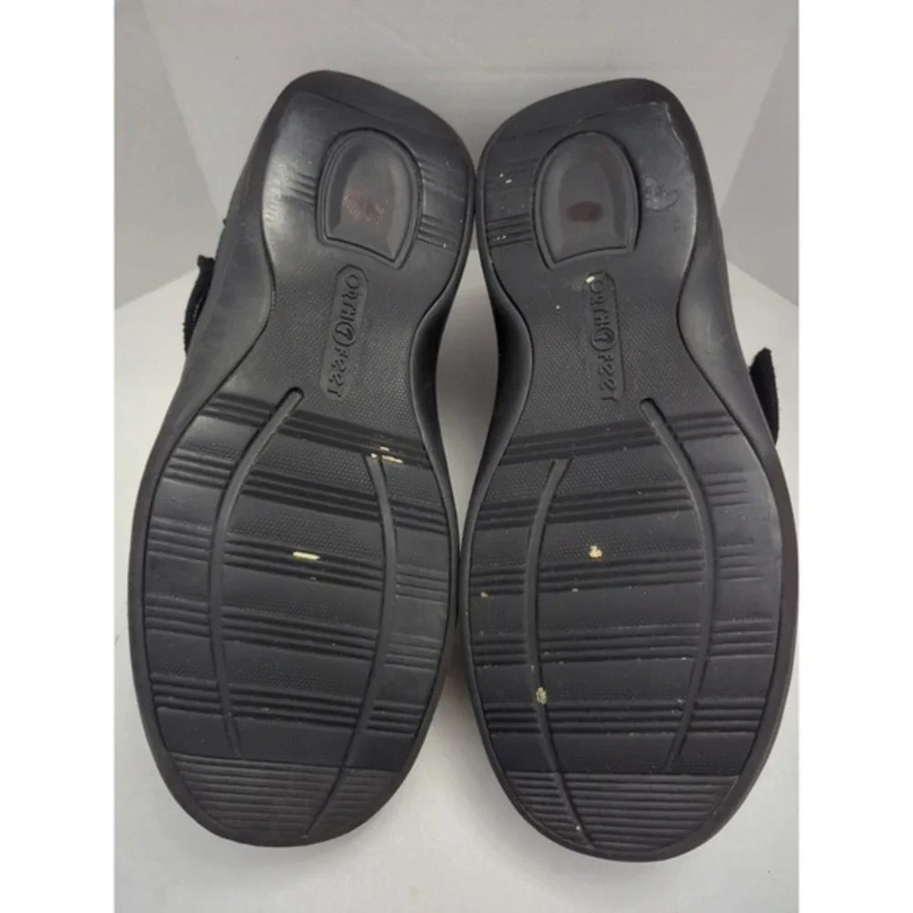 Orthofeet 525 Bismarck Stretch Orthotic Shoes Mens Size 9 XWide 4E Black Comfort